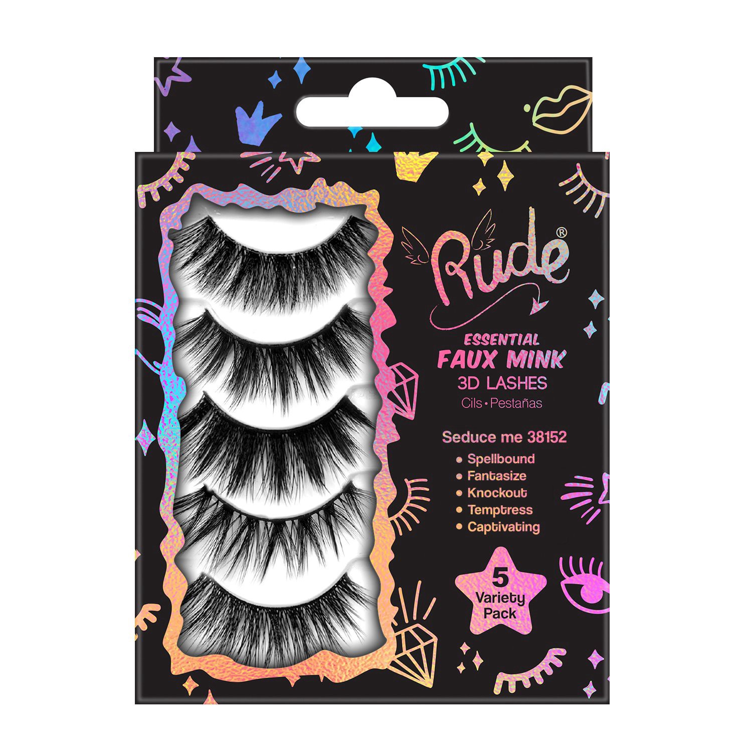 slide 1 of 1, Rude Cosmetics Faux Mink 3D Lashes - Seduce Me, 1 ct