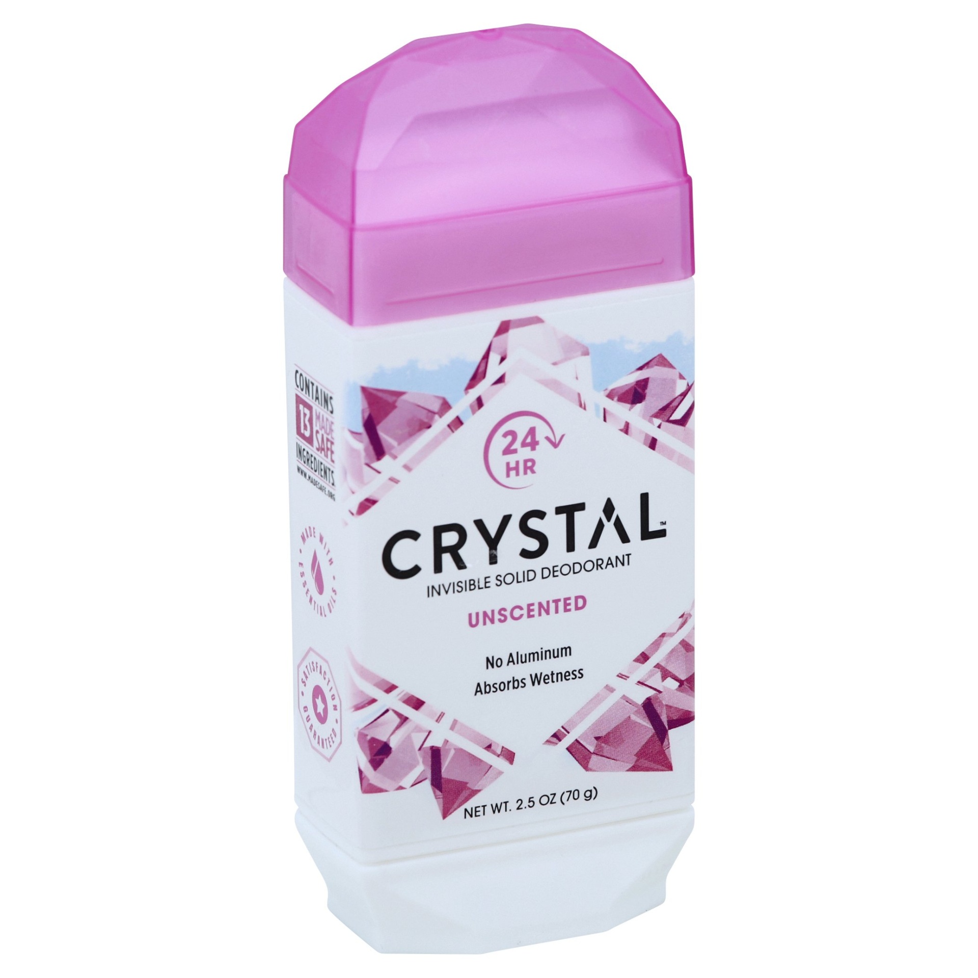 slide 1 of 1, Crystal Unscented Invisible Solid Deodorant, 2.5 oz