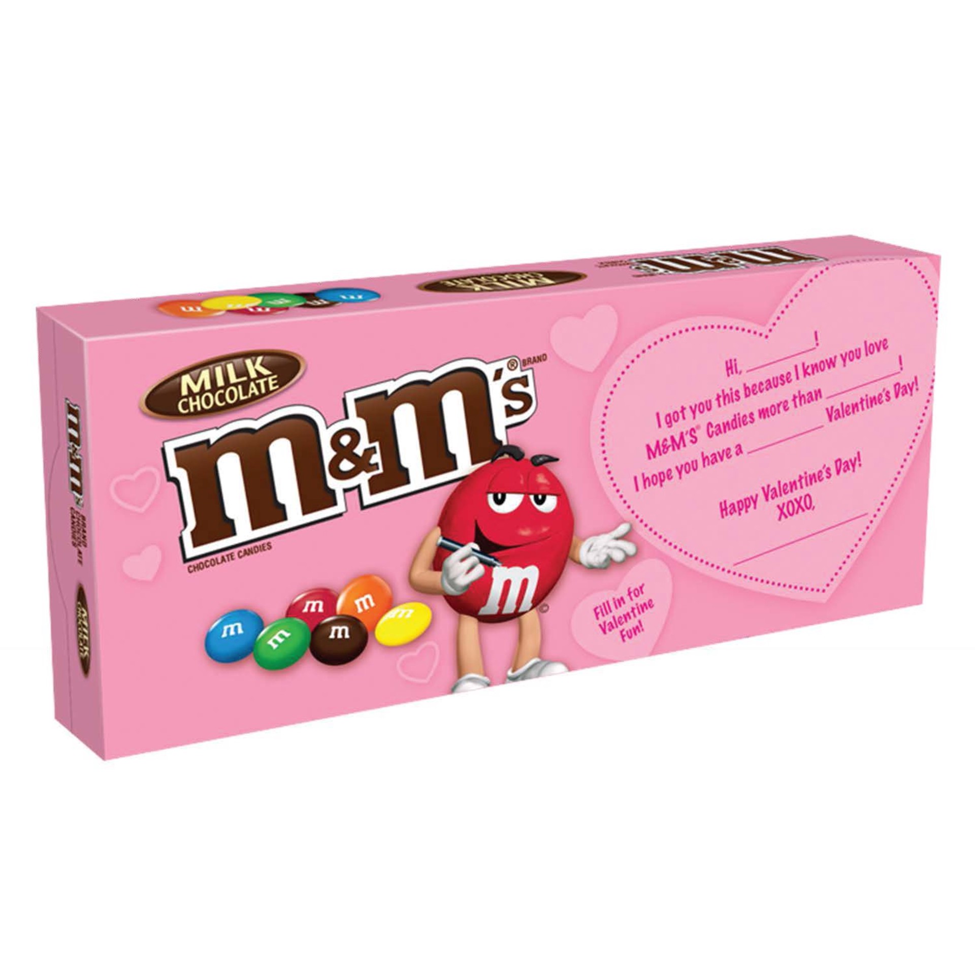 slide 1 of 10, M&M's Valentine's Milk Chocolate Candy Valentine Box, 3.1 oz, 3 oz