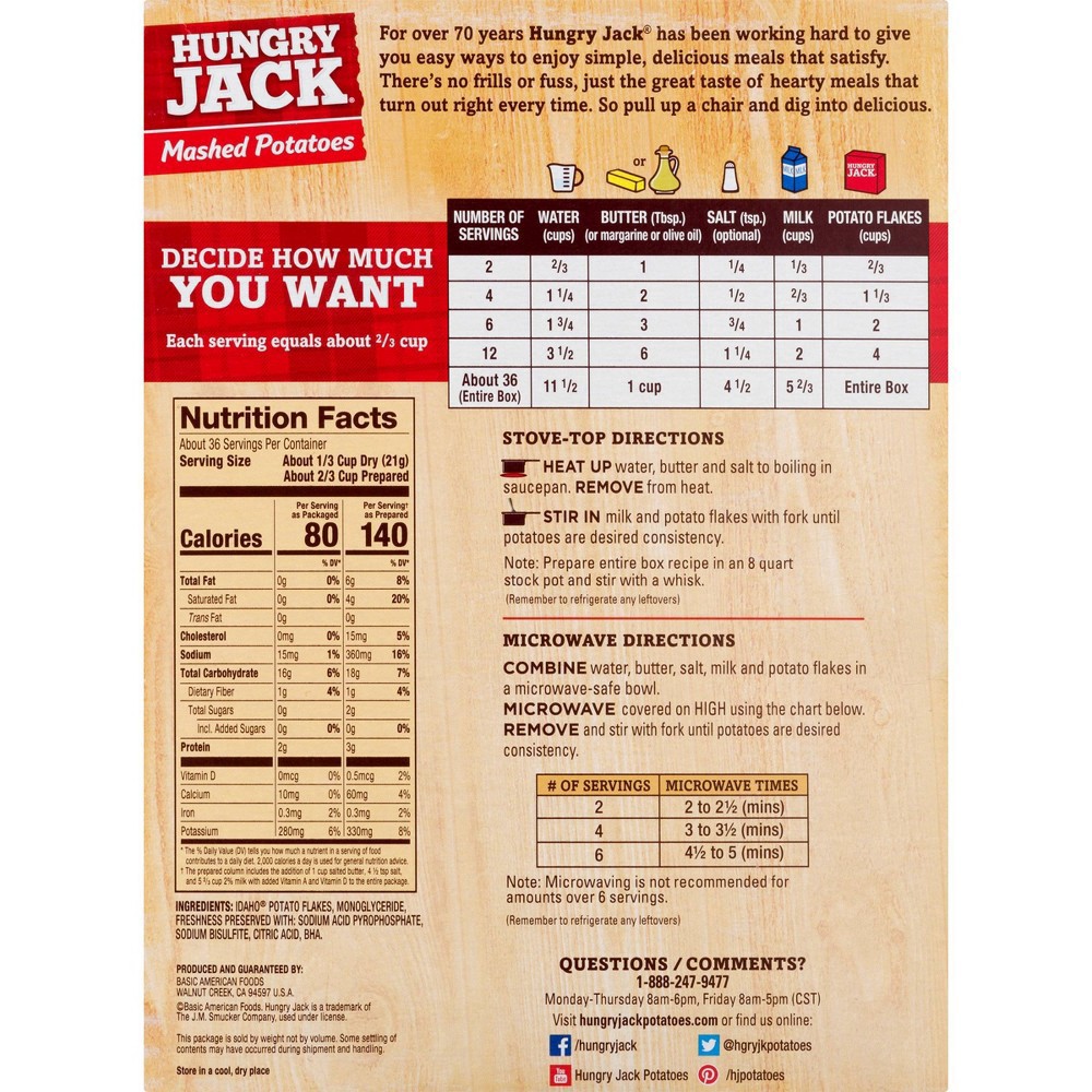 slide 3 of 3, Hungry Jack Mashed Potatoes, 26.7 oz