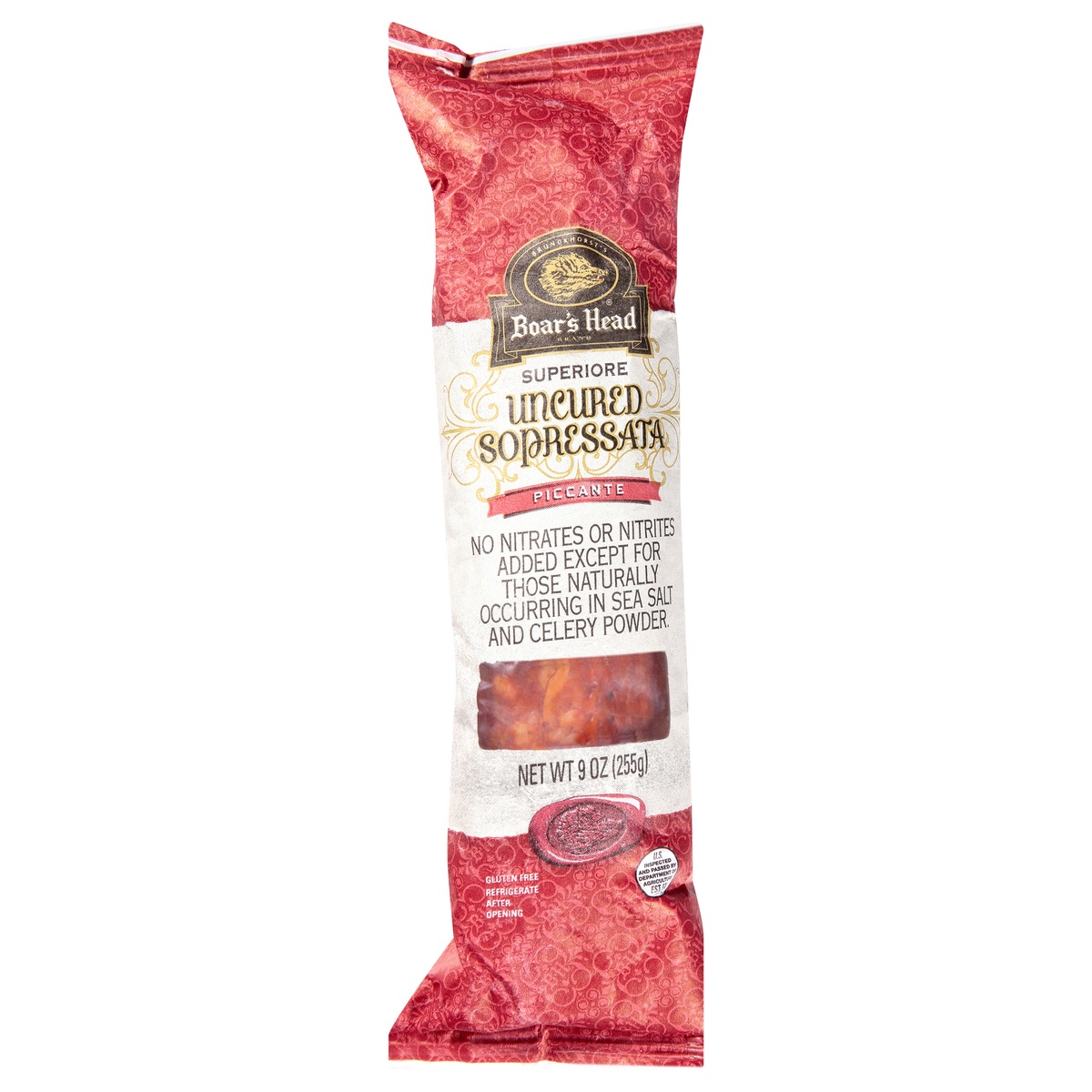 slide 1 of 1, Boar's Head Superiore Uncured Sopressata Dry Sausage Piccante, 1 ct