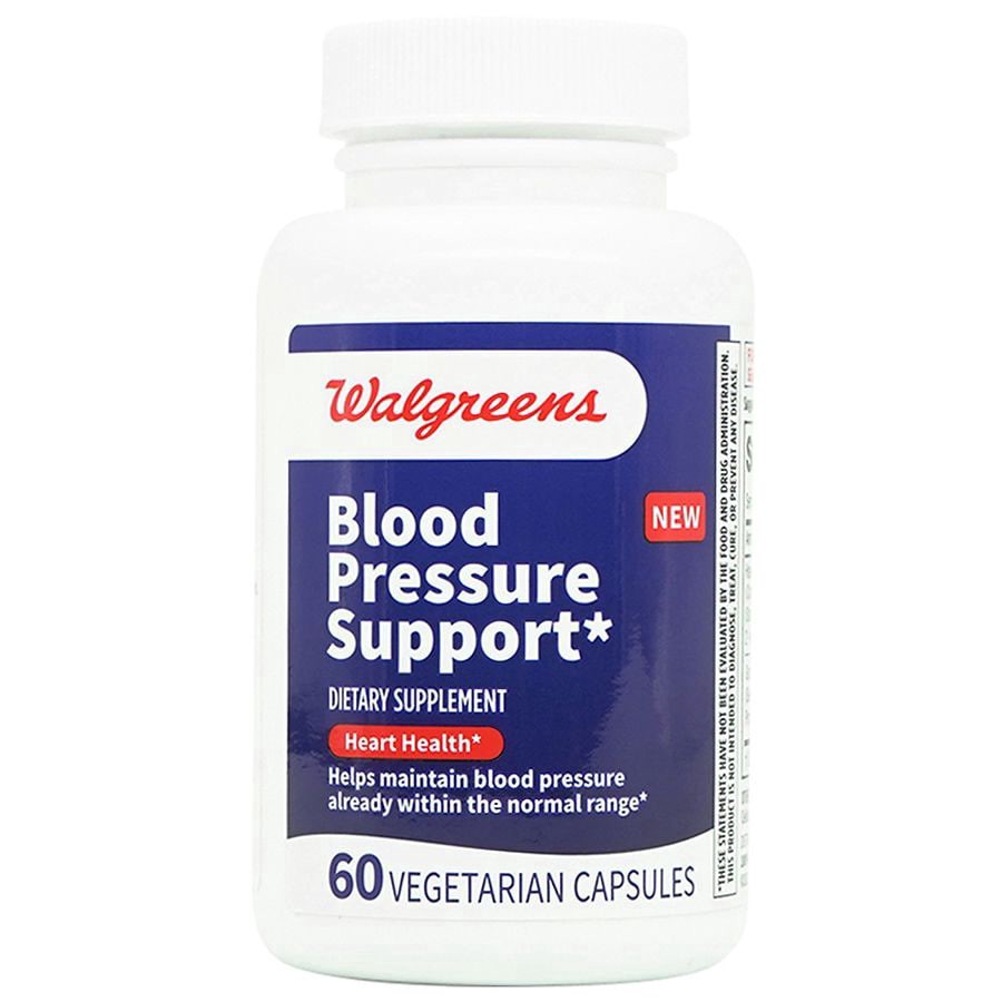 slide 1 of 3, Walgreens Blood Pressure Support Capsules, 60 ct