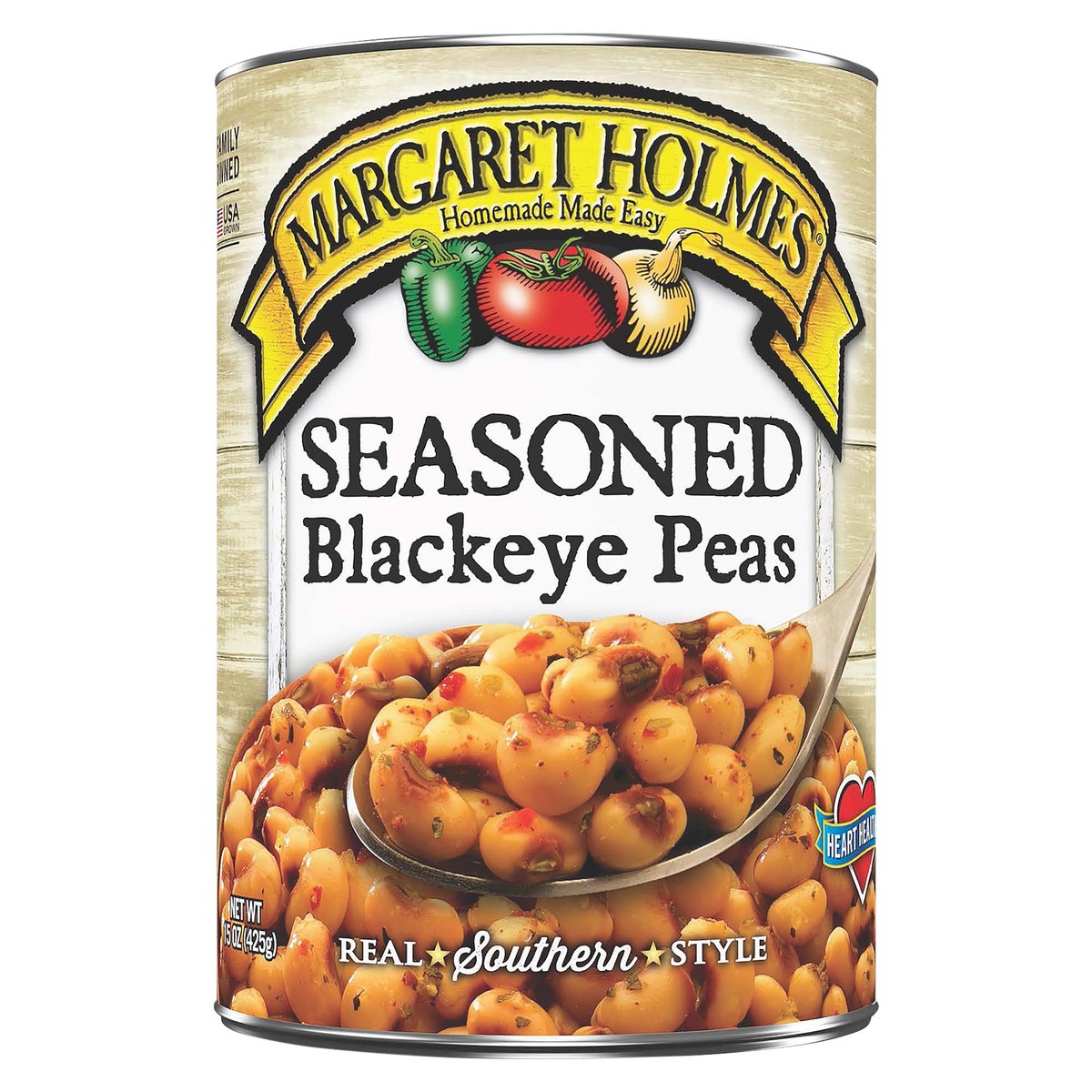 slide 1 of 1, Margaret Holmes Seasoned Blackeye Peas, 15 oz