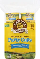 Mayfield Creamery Homemade Vanilla Flavored Premium Ice Cream Party Cups 12-3 fl oz Cups