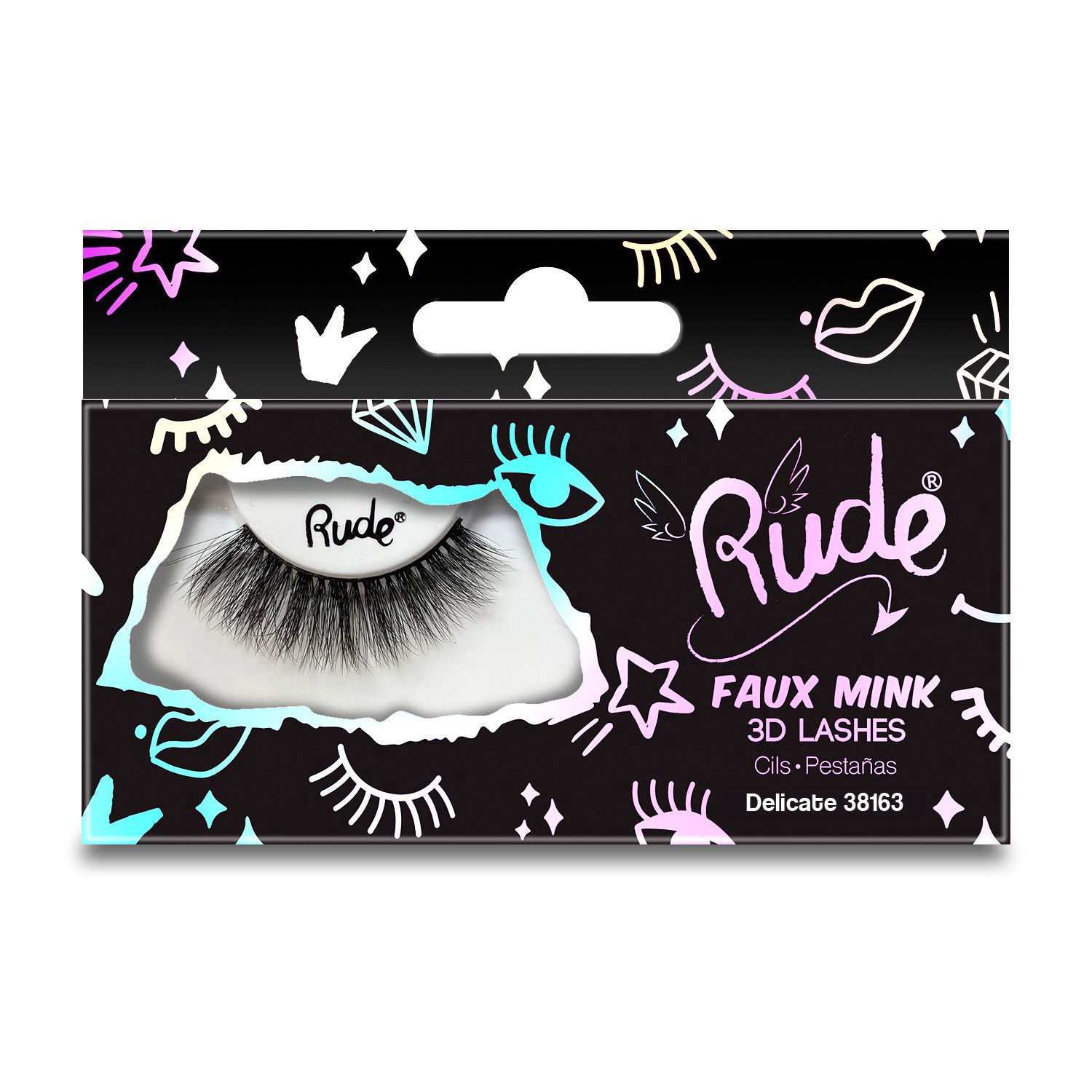 slide 1 of 1, Rude Cosmetics Essential Faux Mink 3D Lashes - Delicate, 1 ct