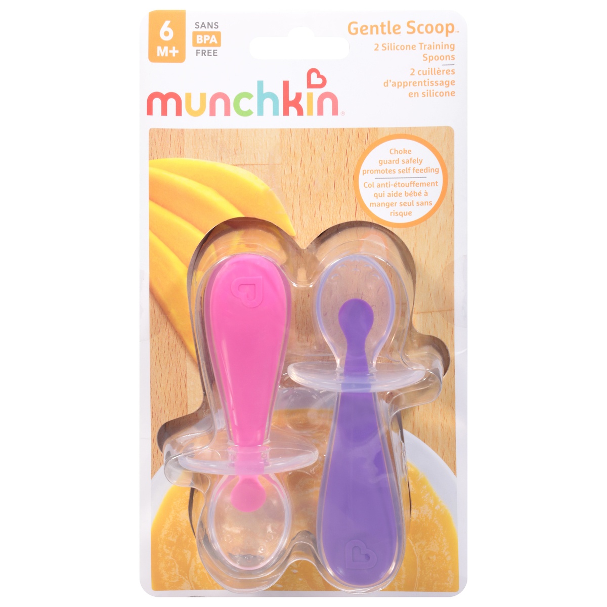 slide 1 of 1, Munchkin Gentle Scoop 6 Months+ Silicone Training Spoons 2 ea, 2 ct