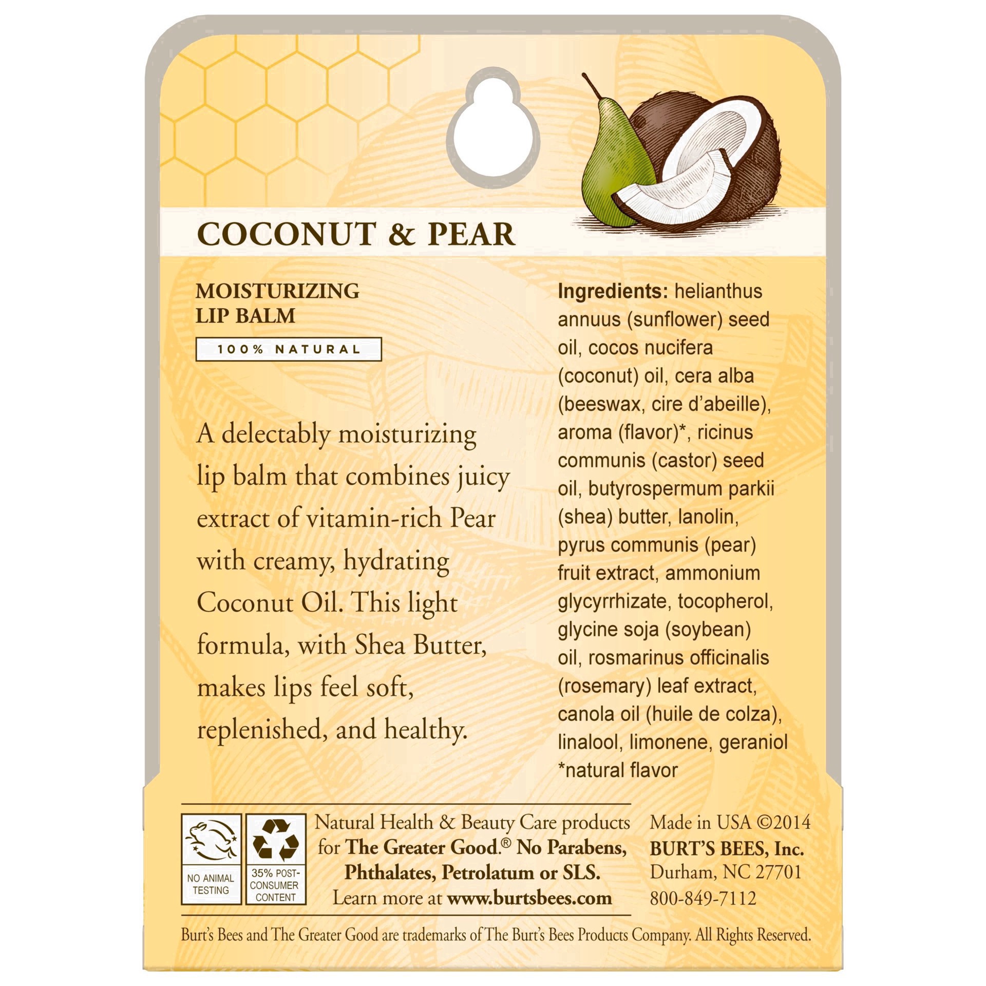 slide 81 of 113, Burt's Bees Moisturizing Coconut & Pear Lip Balm 0.15 oz, 0.15 oz