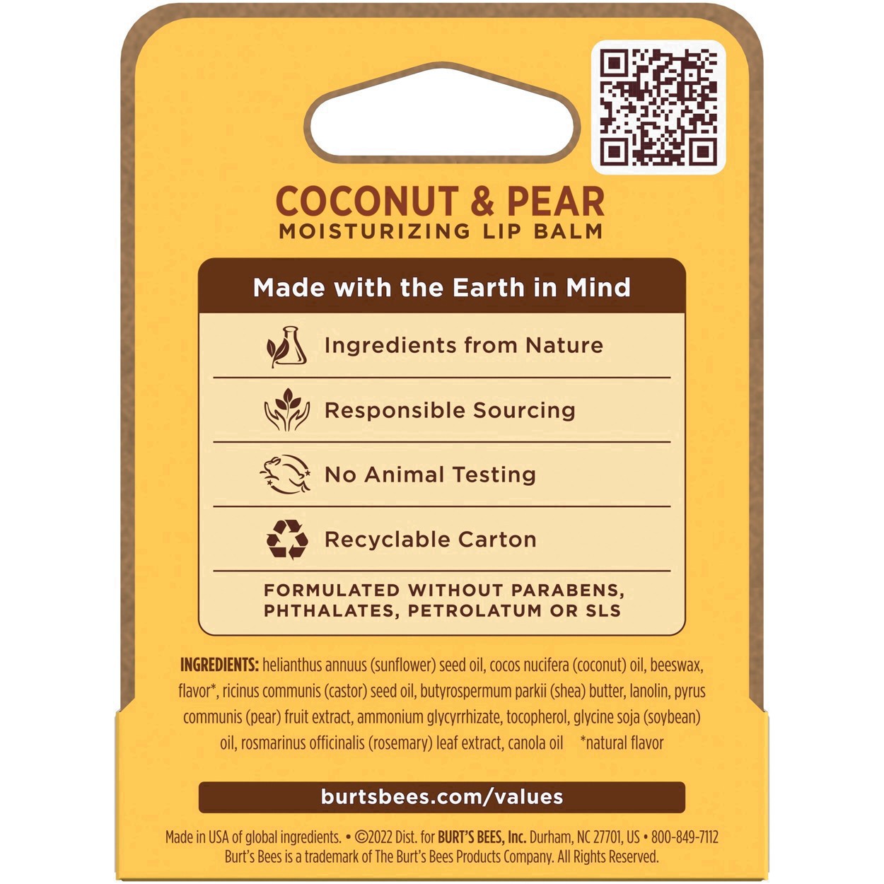 slide 88 of 113, Burt's Bees Moisturizing Coconut & Pear Lip Balm 0.15 oz, 0.15 oz