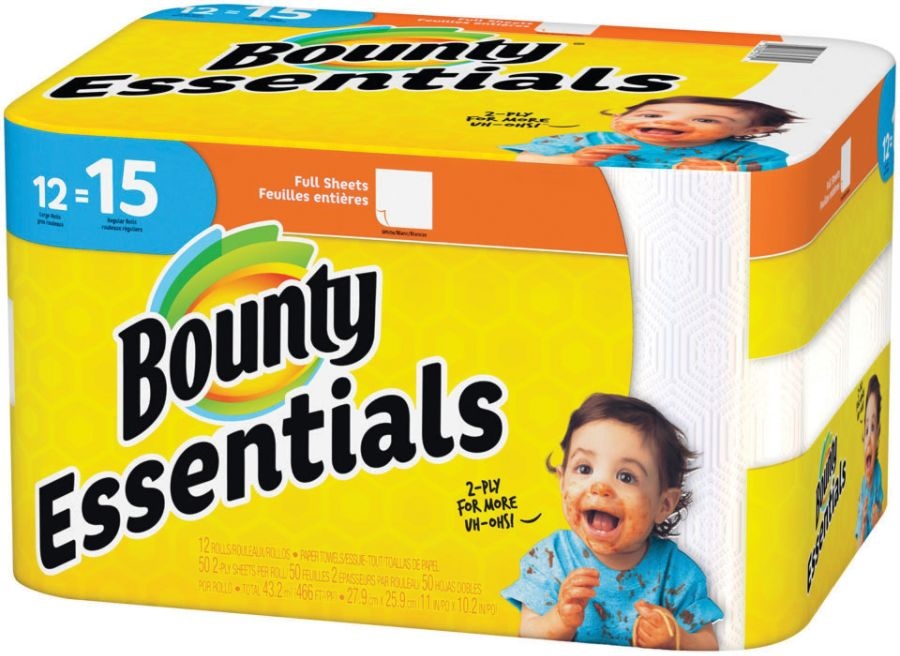 slide 3 of 10, Bounty Ess White Towels, 12 ct