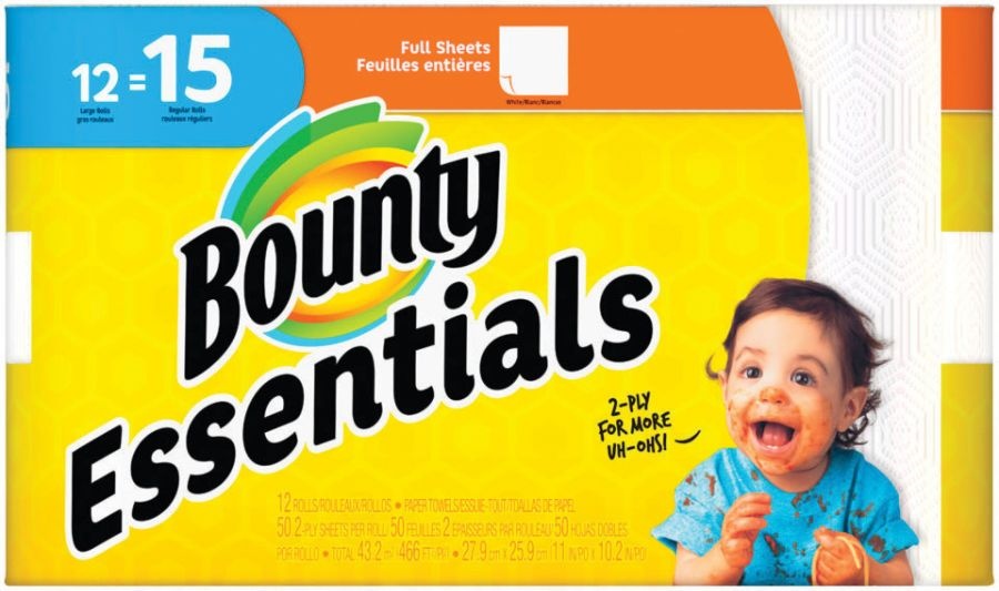slide 5 of 10, Bounty Ess White Towels, 12 ct