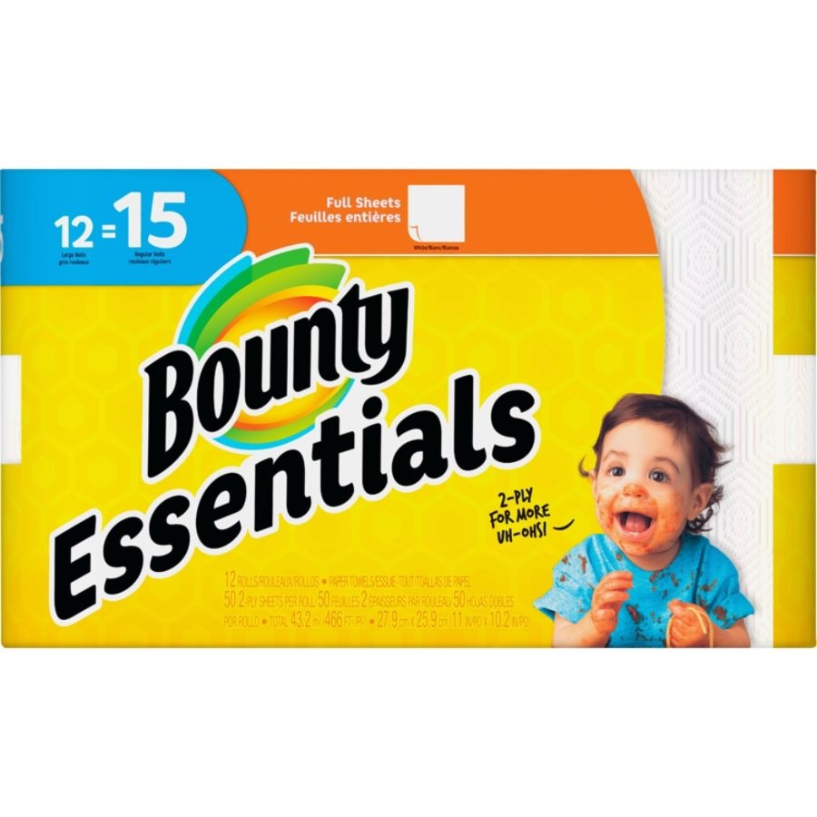 slide 10 of 10, Bounty Ess White Towels, 12 ct