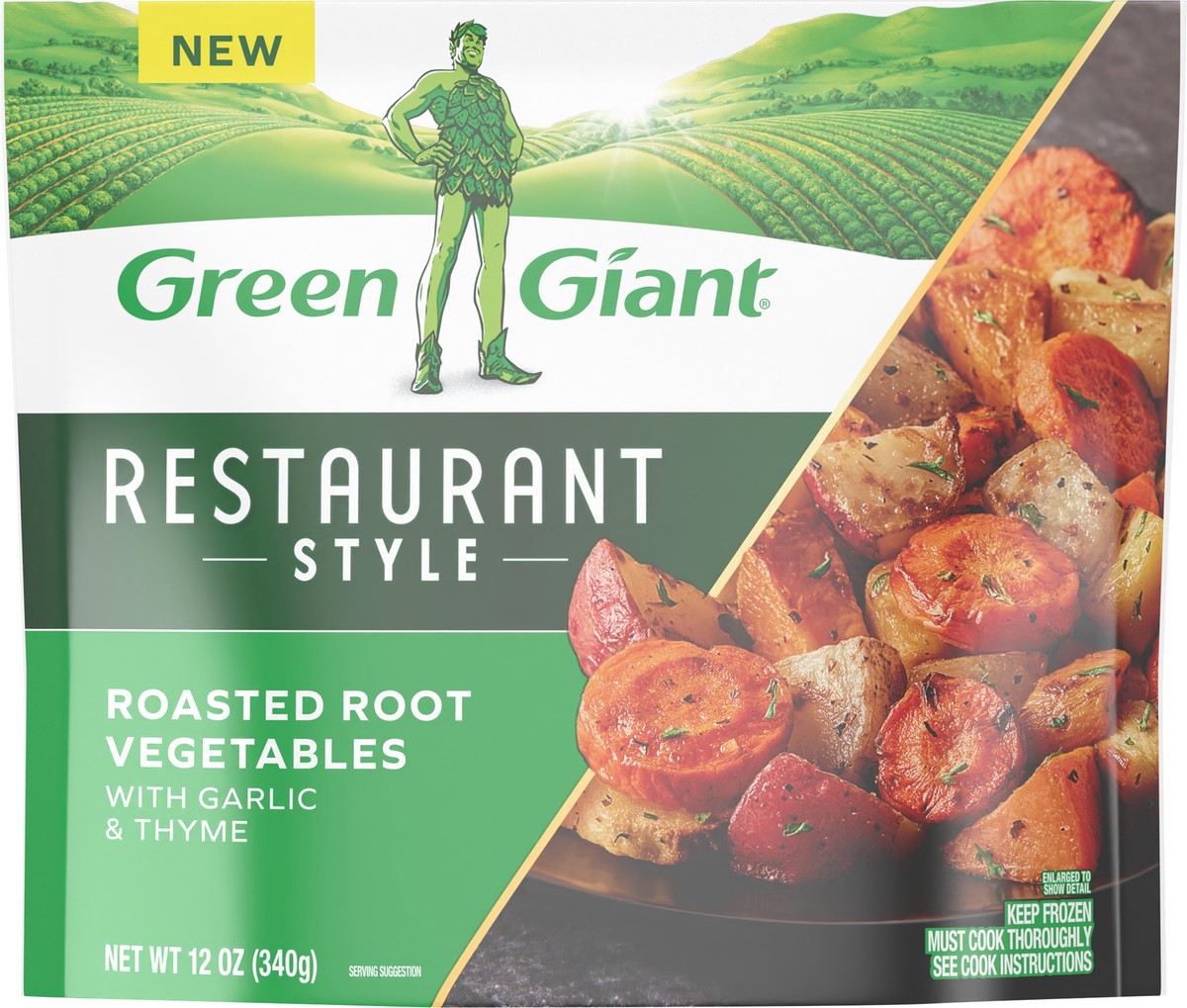 slide 3 of 11, Green Giant Restaurant Style Roasted Root Vegetables with Garlic & Thyme, 12 oz (Frozen), 12 oz