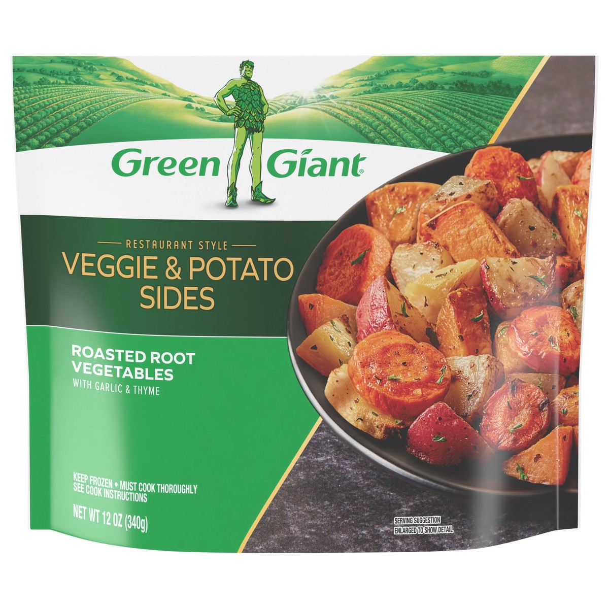 slide 1 of 11, Green Giant Restaurant Style Roasted Root Vegetables with Garlic & Thyme, 12 oz (Frozen), 12 oz