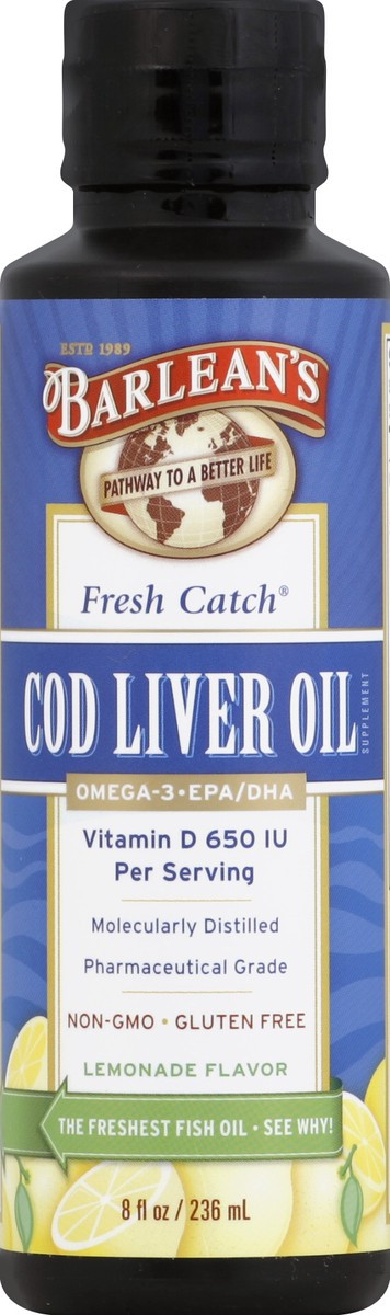 slide 1 of 3, Barlean's Cod Liver Oil 8 oz, 8 fl oz