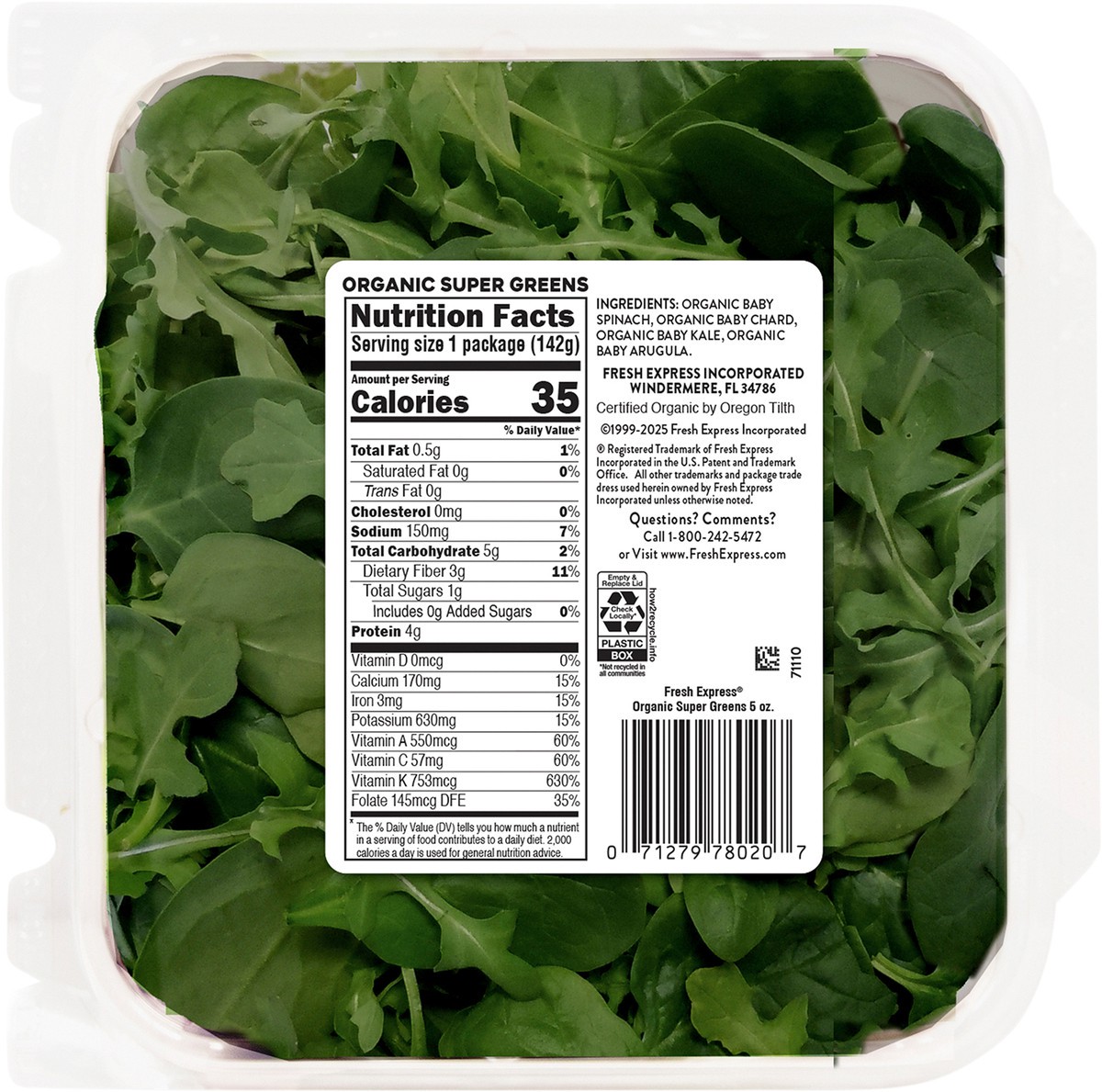 slide 8 of 8, Fresh Express Organic Super Greens, 5 oz