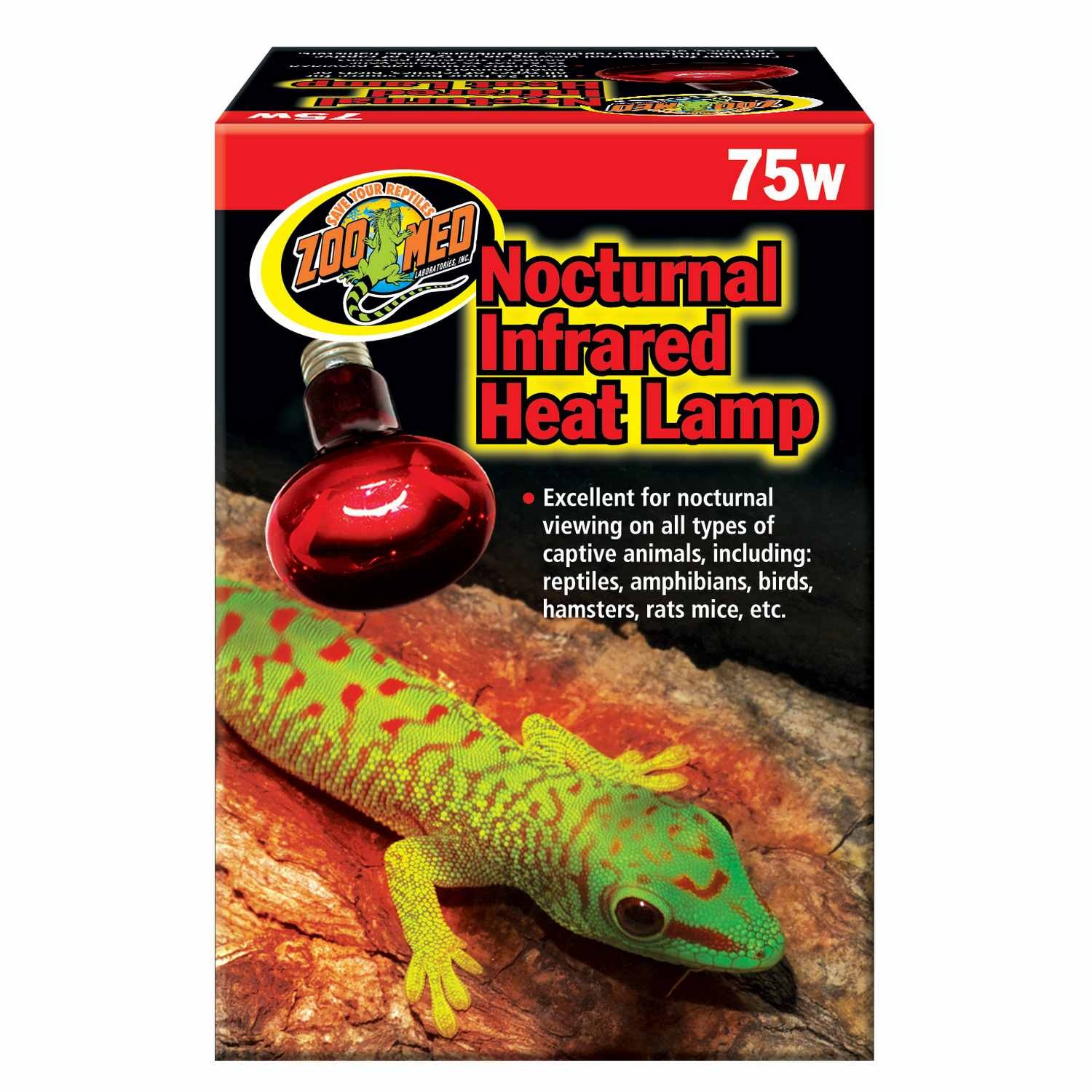 slide 1 of 1, Zoo Med Nocturnal Infrared Heat Lamp, 75 Watts, 1 ct