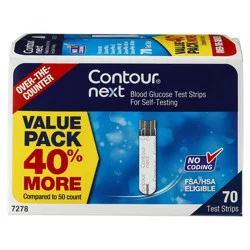 Contour Next Blood Glucose Test Strips, 70 Count