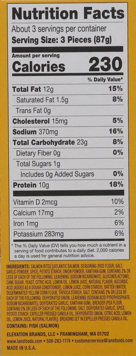 slide 7 of 15, Ian's Natural Foods Ians Natural Foods Salmon Bites Garlic Herb, 10 oz