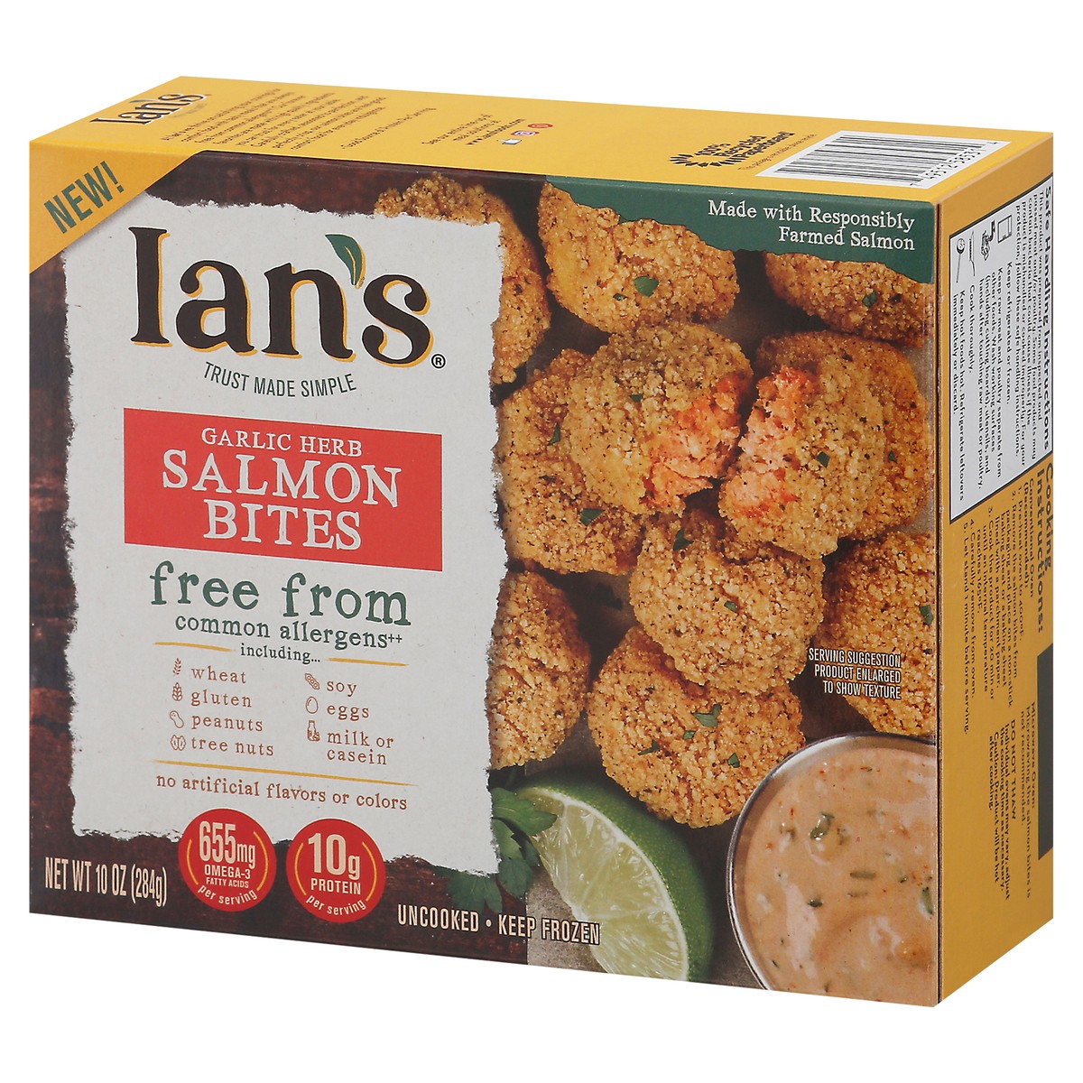 slide 8 of 15, Ian's Natural Foods Ians Natural Foods Salmon Bites Garlic Herb, 10 oz