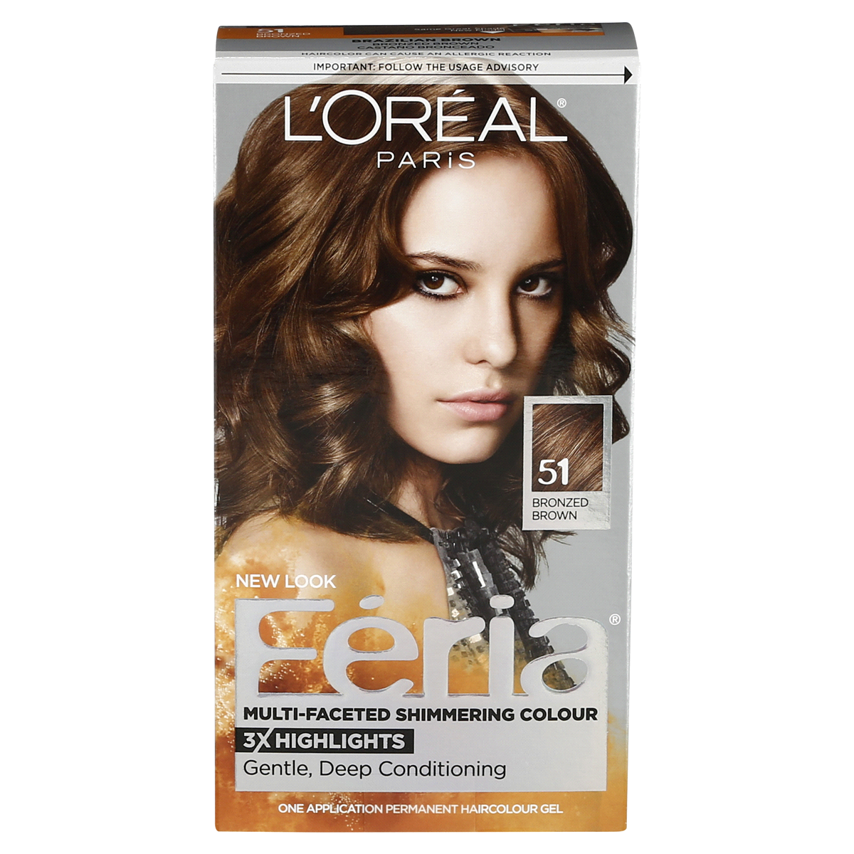 slide 1 of 1, L'Oréal Paris Feria Multi-Faceted Shimmering Colour 51 Bronzed Brown Hair Color, 1 ct