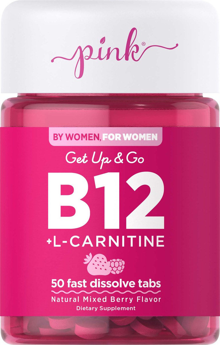 slide 3 of 5, Pink Get Up & Go B12 Plus L-Carnitine, 1 ct