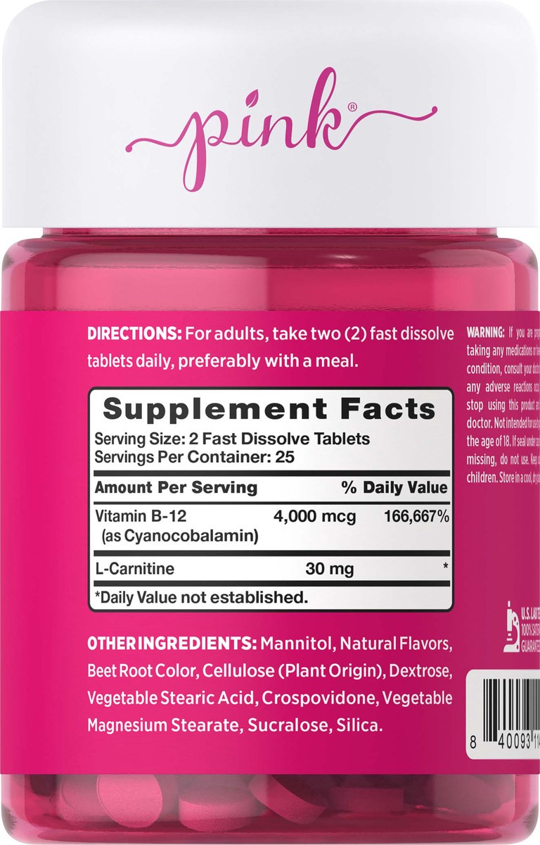 slide 5 of 5, Pink Get Up & Go B12 Plus L-Carnitine, 1 ct