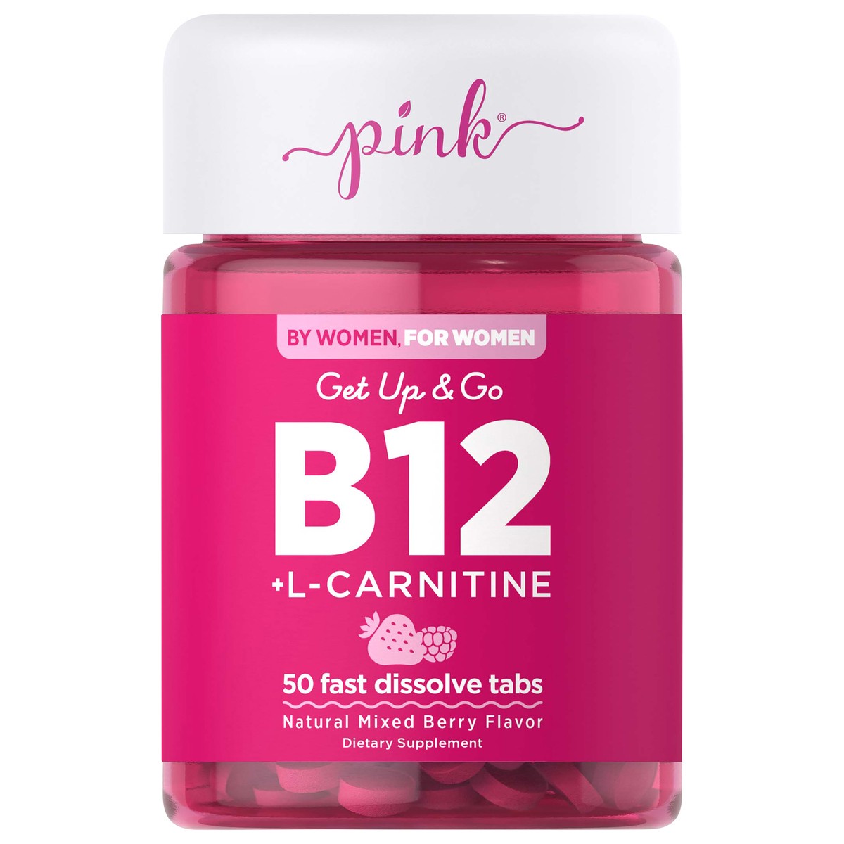 slide 1 of 5, Pink Get Up & Go B12 Plus L-Carnitine, 1 ct