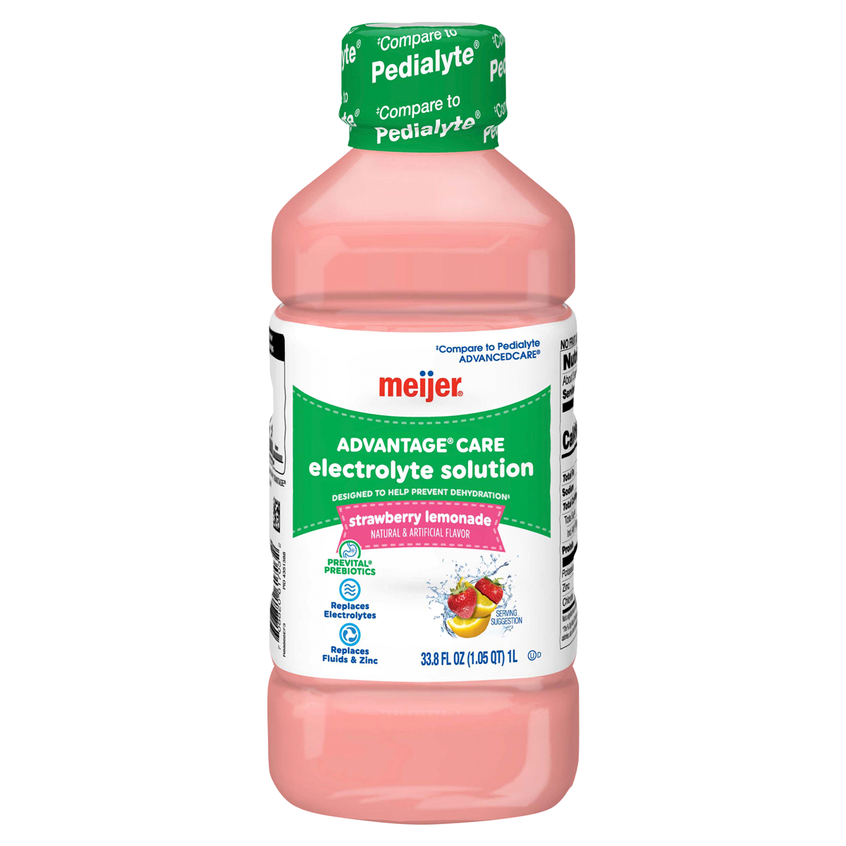 slide 1 of 29, Meijer Advantage Care Electrolyte Solution, Strawberry Lemonade, With Prevital Prebiotics, 1 liter