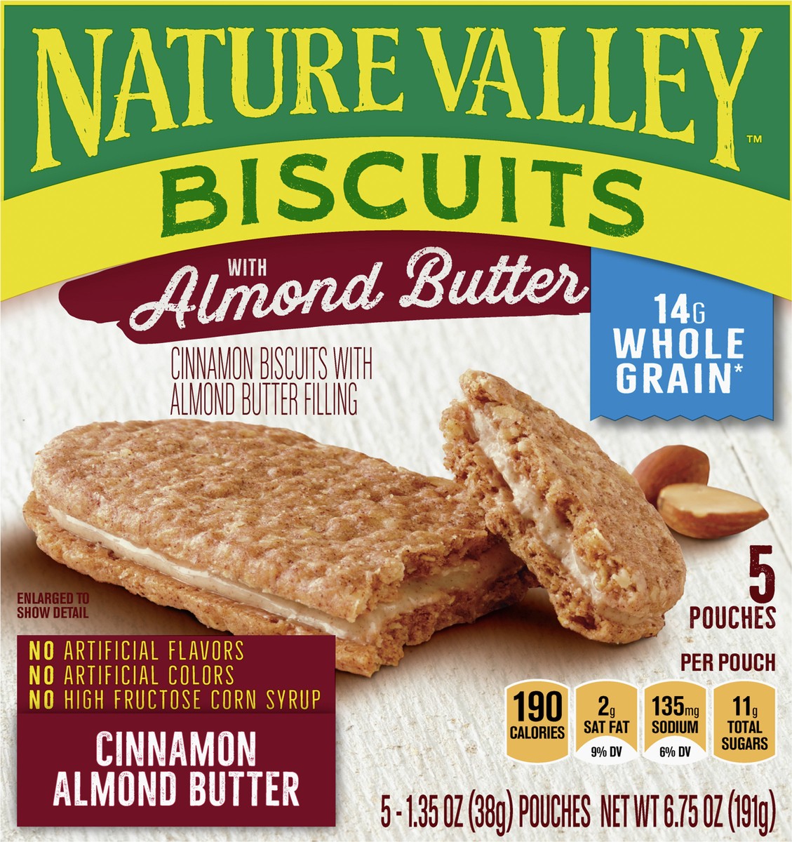 slide 5 of 13, Nature Valley Biscuit Sandwiches, Almond Butter- 5 ct, 5 ct
