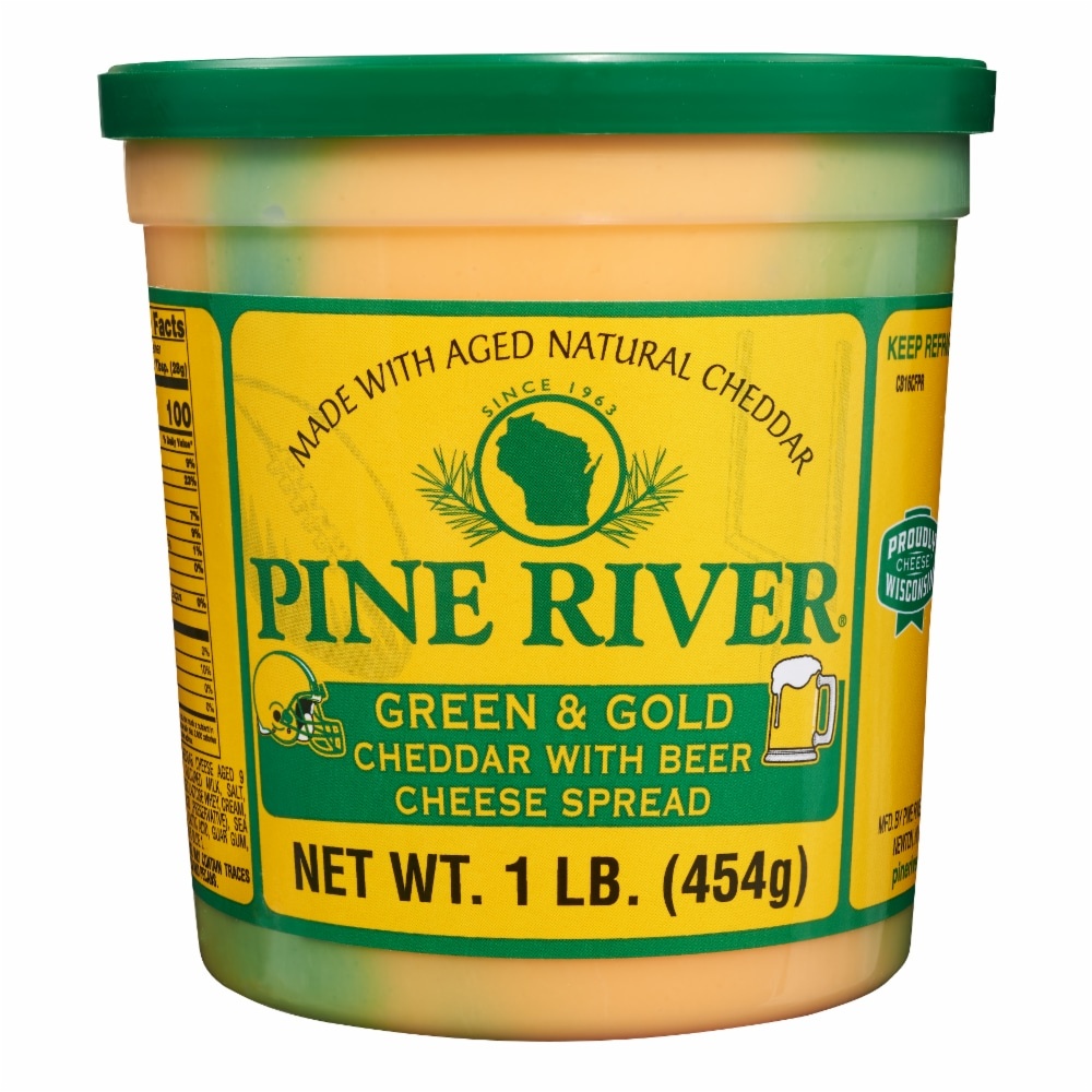 slide 1 of 1, Pine River Green Gold Cheddar With Beer Cheese Spread, 1 lb