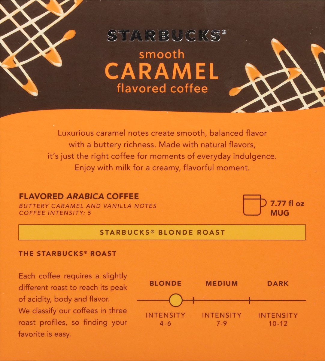 slide 8 of 12, Starbucks By Nespresso Vertuo Line Pods, Flavored Roast Coffee, Smooth Caramel, 100% Arabica, 8 Pods, 8 ct
