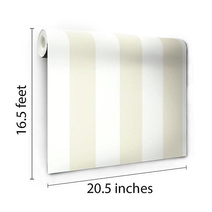 slide 7 of 7, RoomMates Awning Stripe Peel & Stick Wallpaper - Neutral, 1 ct