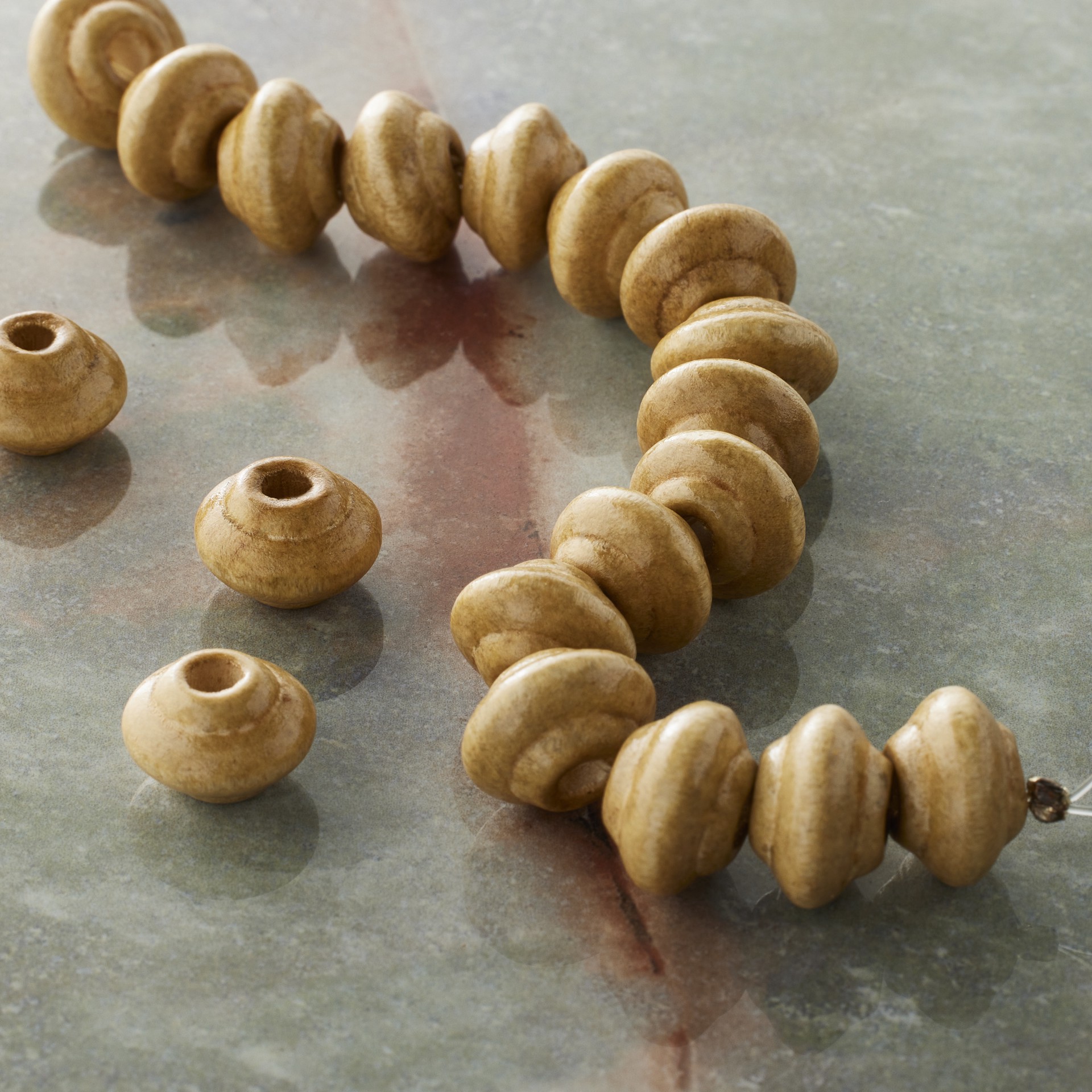 slide 3 of 3, Natural Wood Saucer Beads, 13mm By Bead Landing, 13mm
