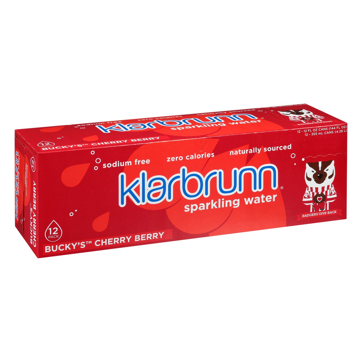 slide 3 of 9, Klarbrunn Bucky's 12 Pack Cherry Berry Sparkling Water 12 ea - 12 ct, 12 ct