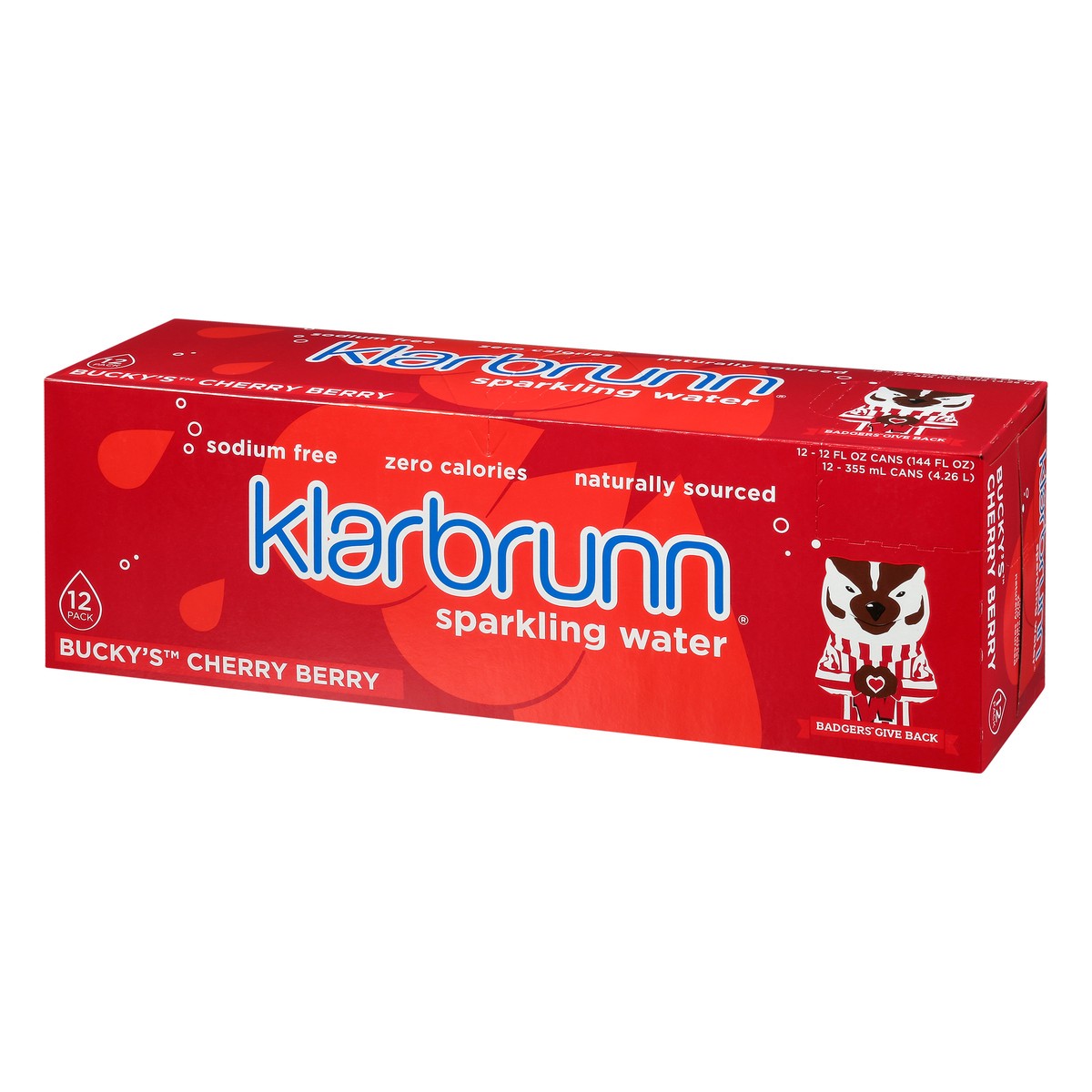 slide 6 of 9, Klarbrunn Bucky's 12 Pack Cherry Berry Sparkling Water 12 ea - 12 ct, 12 ct