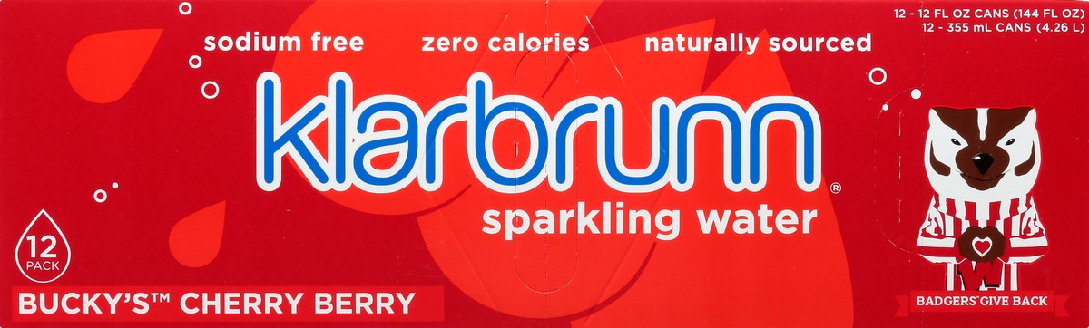 slide 7 of 9, Klarbrunn Bucky's 12 Pack Cherry Berry Sparkling Water 12 ea - 12 ct, 12 ct