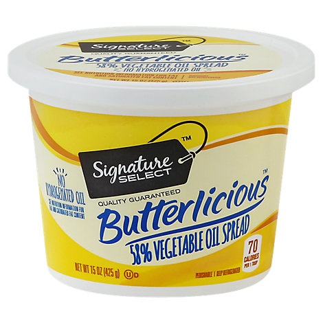 slide 1 of 1, Signature Select Butterlicious Spread 58% Vegetable Oil, 15 oz