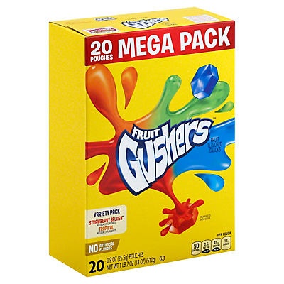 slide 1 of 1, Betty Crocker Fruit Flavored Snacks Fruit Gushers Variety Pack Mega Pack, 20 ct; 0.9 oz