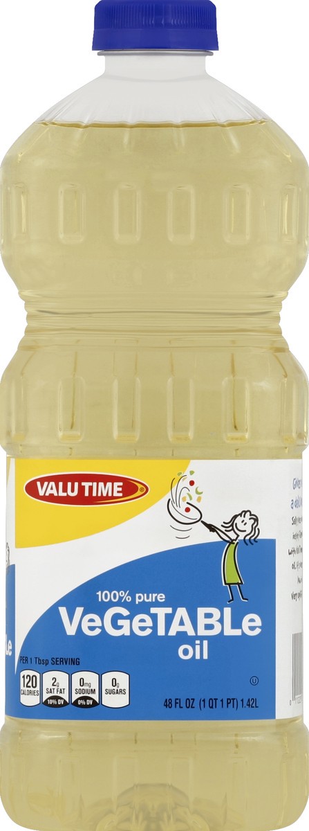 slide 5 of 6, Valu Time Vegetable Oil, 48 fl oz