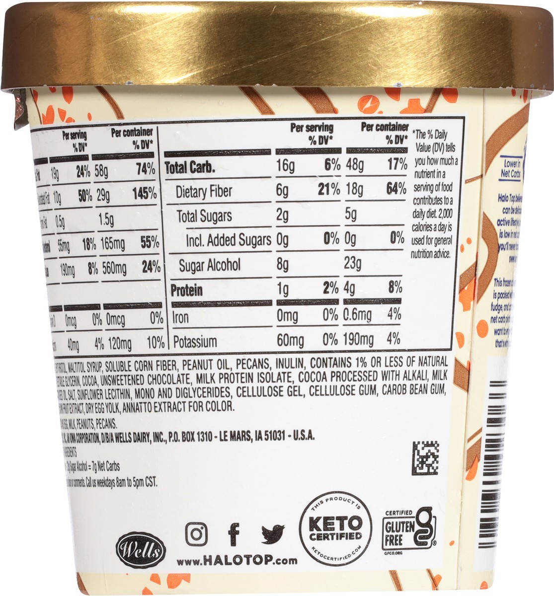 slide 5 of 9, Halo Top Keto Series Turtle Cheesecake Frozen Dessert 1 pt, 16 fl oz