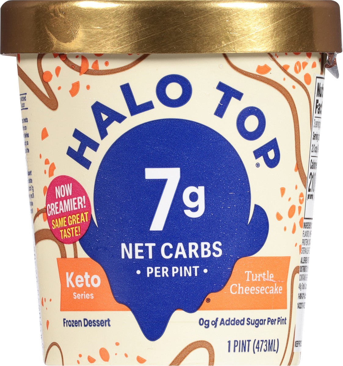 slide 9 of 9, Halo Top Keto Series Turtle Cheesecake Frozen Dessert 1 pt, 16 fl oz