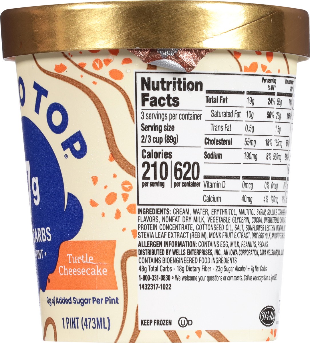 slide 2 of 9, Halo Top Keto Series Turtle Cheesecake Frozen Dessert 1 pt, 16 fl oz