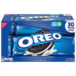 OREO Chocolate Sandwich Cookies, 30 Snack Packs (6 Cookies Per Pack)