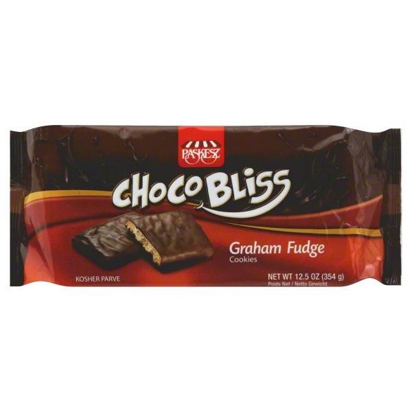 slide 1 of 1, Paskesz Graham Fudge Cookie Choco Bliss, 12.5 oz