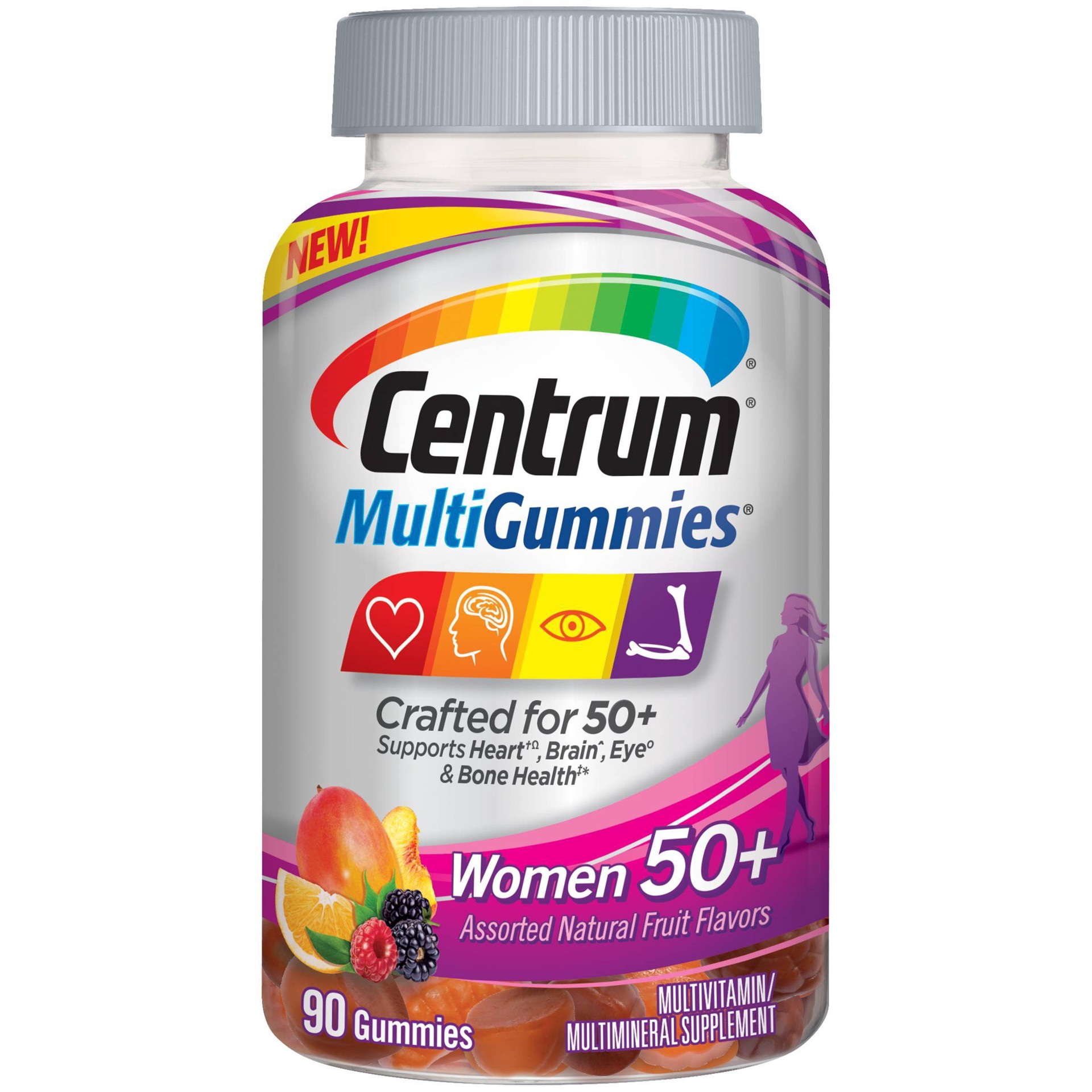 slide 1 of 3, Centrum Women 50+ Multigummies, 90 ct