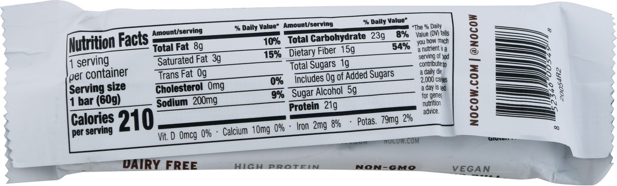 slide 10 of 14, No Cow Protein Bar Brownie Choc Fudge, 2.12 oz