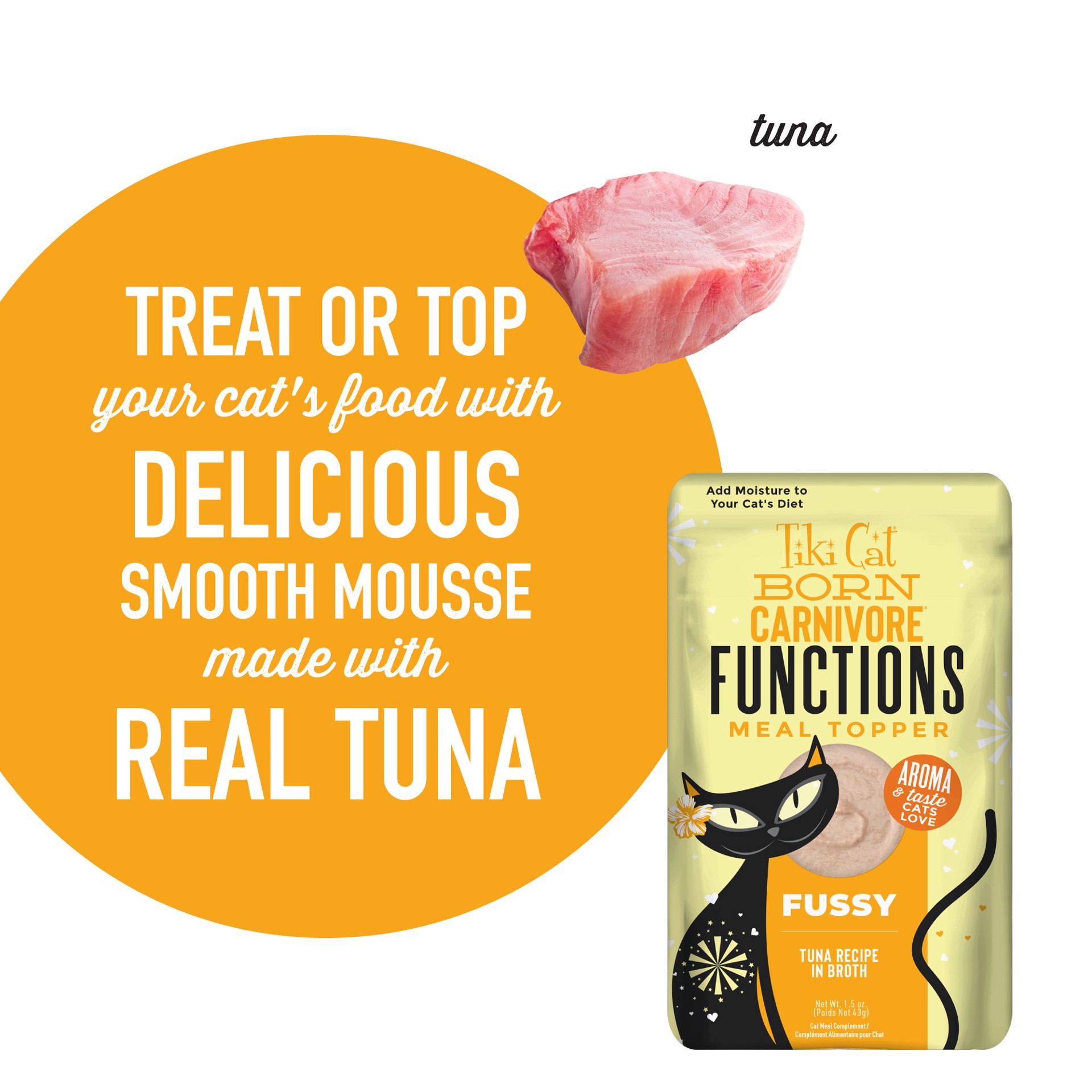 slide 9 of 9, Tiki Cat® Solutions™ Mousse Topper - Fussy, 1.5 Oz, 1.5 oz