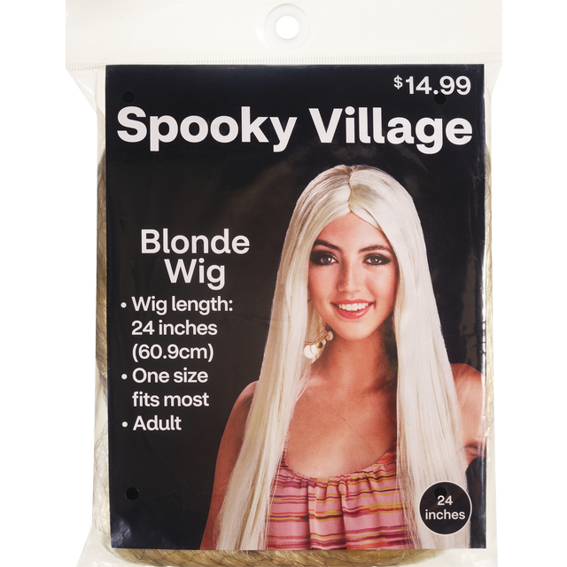 slide 1 of 1, SPOOKY VILLAGE Black Wig Blonde Wig, 1 ct