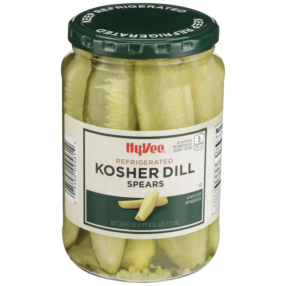 slide 1 of 1, Hy-vee Kosher Dill Spears, 24 fl oz