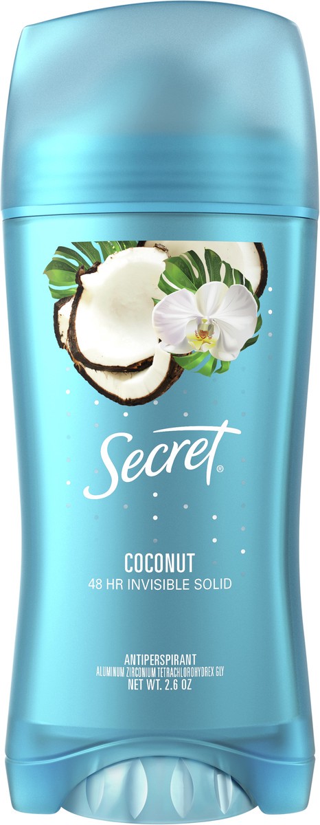 slide 2 of 3, Secret Invisible Solid Antiperspirant and Deodorant, Coconut Scent, 2.6 oz, 2.6 oz